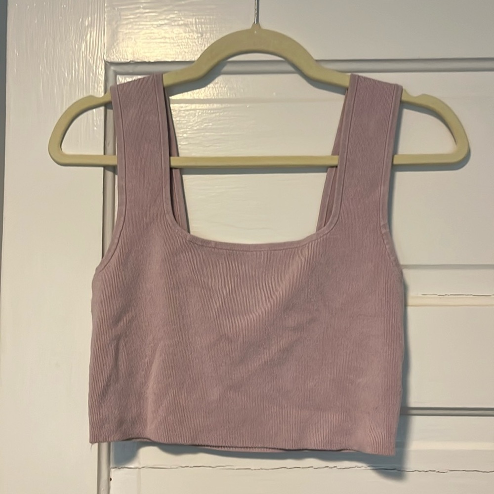 H&M Purple Cropped Sweater Tank Top